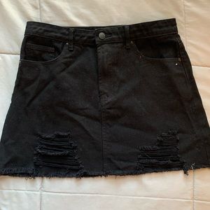 black jean skirt NWOT